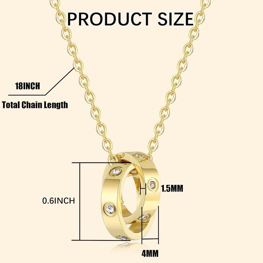 Interlocking Circle Pendant Necklace - Perfect Gi… - image 3